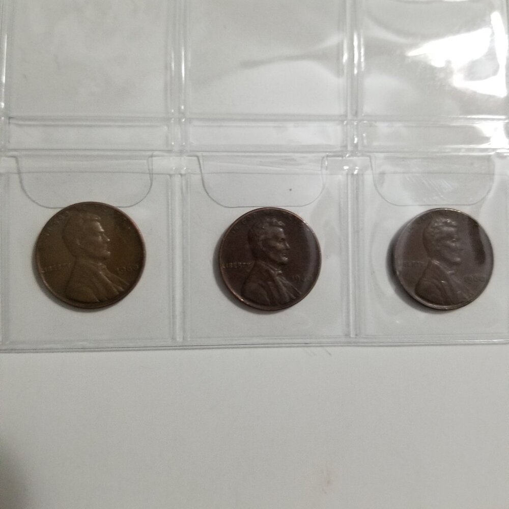 The 1960 Lincoln Memorial Penny (Five) (Three 1960 no-mint)